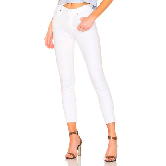 Citizens Of Humanity Denim - Citizens of Humanity Skinny Jeans Rocket Crop High Rise White Sculpt Size 29
